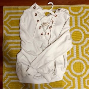 White criss cross hoodie